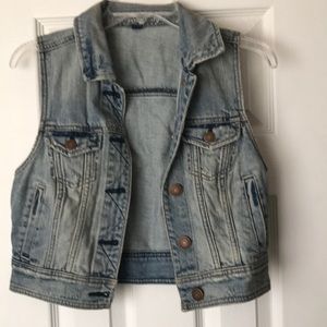American Eagle Distressed Denim Vest